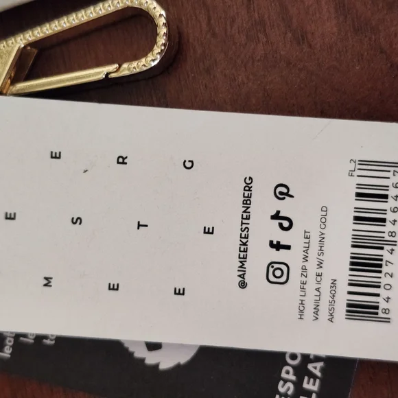 Aimee Kestenberg White Wallet with Gold Accents - Picture 6 of 8